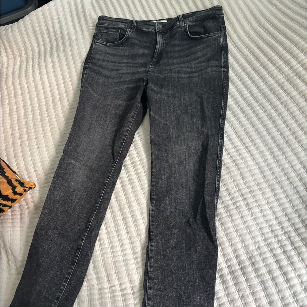 Zara Vintage High rise grey skinny jeans